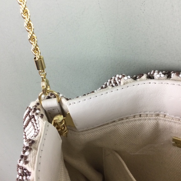 NWOT Loeffler Randall Mini Analeigh Plaid Beaded Twisted Chain Clutch - Picture 10 of 14